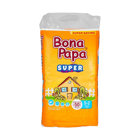 BONA PAPA SUPER BABY DIAPERS S-2 MINI 3-6 KG 50PCS - Nazar Jan's Supermarket