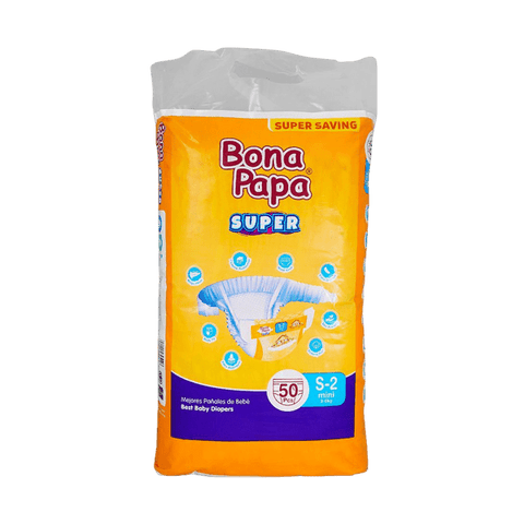 BONA PAPA SUPER BABY DIAPERS S-2 MINI 3-6 KG 50PCS - Nazar Jan's Supermarket