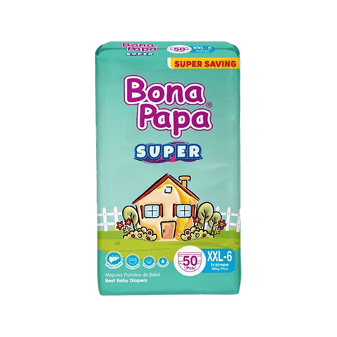 BONA PAPA SUPER BABY DIAPERS XXL 6 50PCS - Nazar Jan's Supermarket