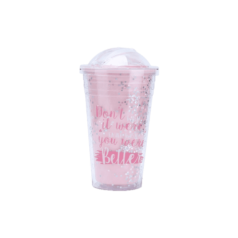 BROKEN ICE AND DOUBLE PLASTIC CUP BOTTLE WITH LID 450ML - Nazar Jan's Supermarket