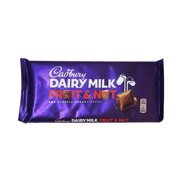 CADBURY DAIRY MILK FRUIT & NUT 110GM - Nazar Jan's Supermarket