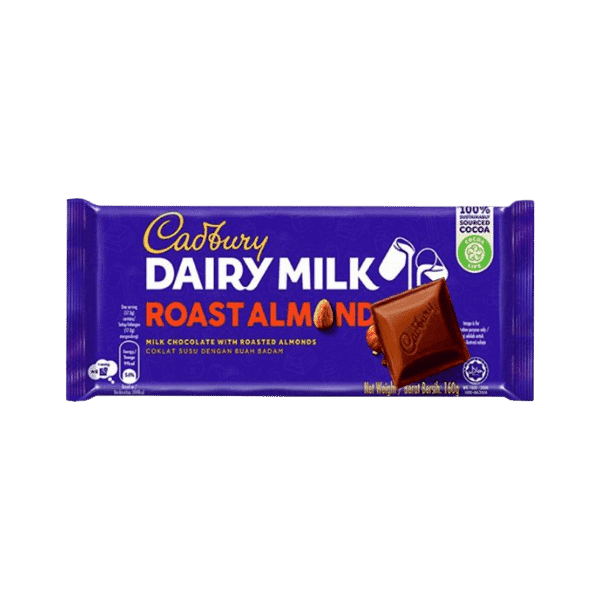 CADBURY DAIRY MILK ROAST ALMOND CHOCOLATE 160GM - Nazar Jan's Supermarket