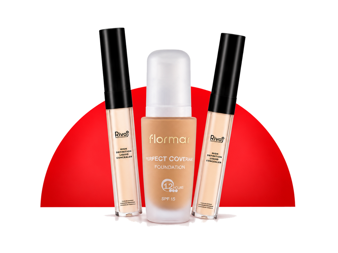 Cosmetics category products with transparent background