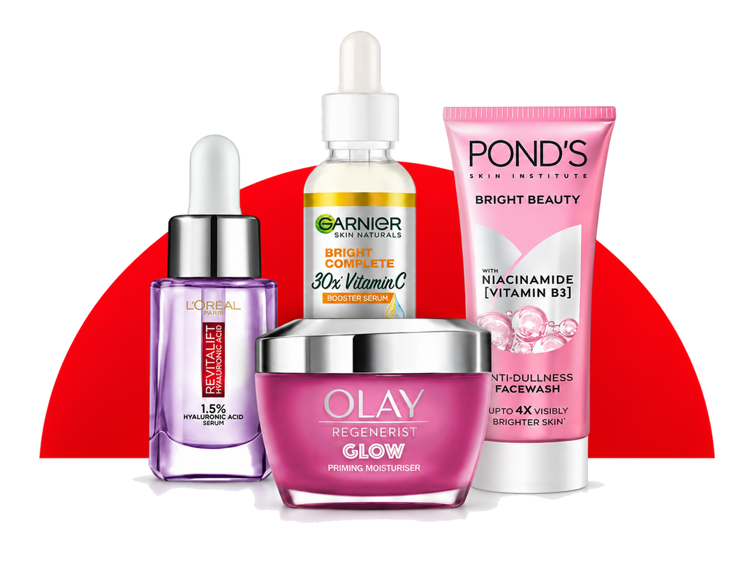 Skin care category products with transparent background