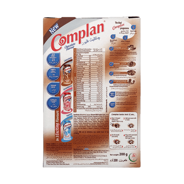 COMPLAN CHOCOLATE FLAVOUR POWDER 200GM – Nazar Jan's Supermarket