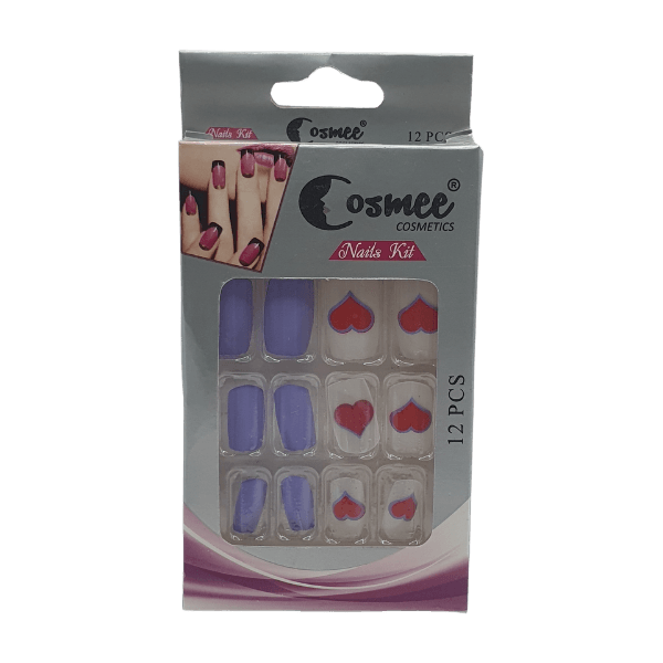 COSMEE ARTIFICIAL NAILS KIT 12 PCS - Nazar Jan's Supermarket