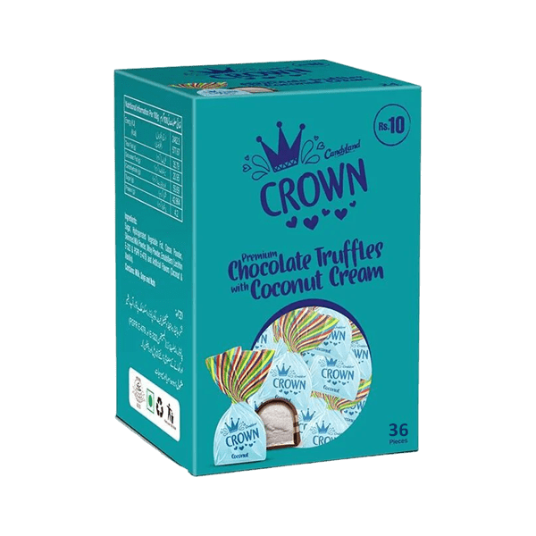 CROWN PREMIUM CHOCOLATE COCONUT TOFFEE 250GM 36PCS - Nazar Jan's Supermarket