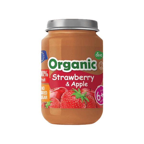 DEVA ORGANIC STRAWBERRY & APPLE 190G (FROM 6+ MONTHS) - Nazar Jan's Supermarket