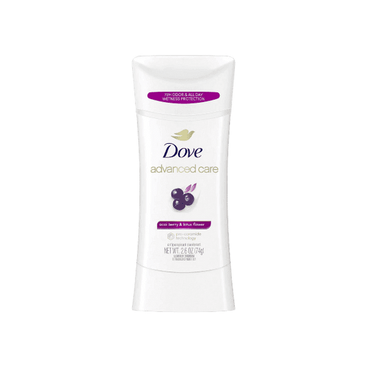 DOVE ADVANCED CARE BERRY & LOTUS FLOWER DEODORANT 74GM - Nazar Jan's Supermarket