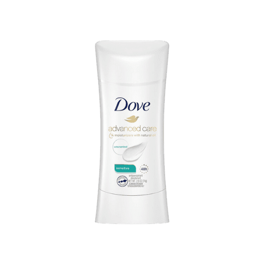 DOVE ADVANCED CARE SENSITIVE ANTIPERSPIRANT DEODORANT 74GM - Nazar Jan's Supermarket