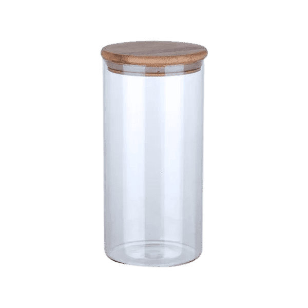 ECHOU GLASSWARE WOOD LID JAR 1400ML - Nazar Jan's Supermarket