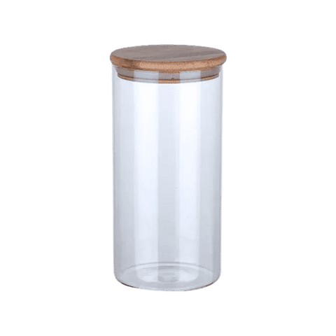 ECHOU GLASSWARE WOOD LID JAR 1400ML - Nazar Jan's Supermarket