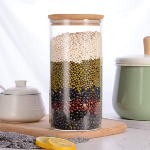 ECHOU GLASSWARE WOOD LID JAR 1400ML - Nazar Jan's Supermarket