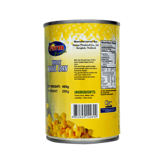 FARM FRESH WHOLE KERNEL CORN 400GM - Nazar Jan's Supermarket