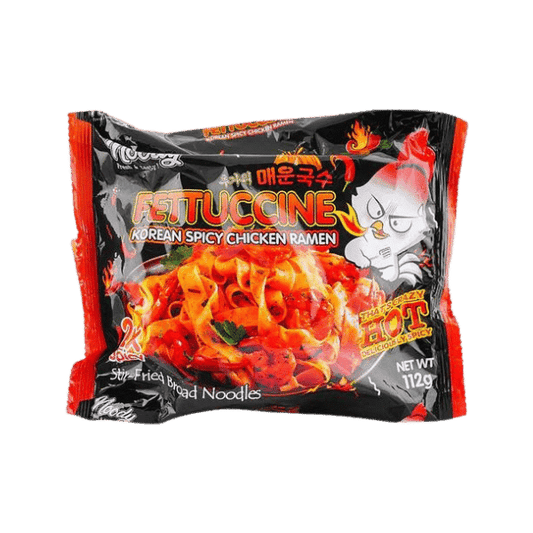 FETTUCINE KOREAN CHICKEN NOODLE RAMEN BLACK 112G - Nazar Jan's Supermarket