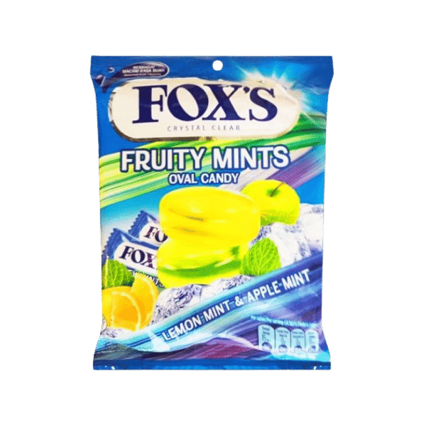 FOXS FRUITY LEMON MINT & APPLE MINT OVAL CANDY 125G﻿ - Nazar Jan's Supermarket