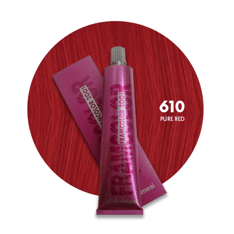 Framesi Framcolor 2001 Hair Color Cream 60ml - 610 Pure Red - Nazar Jan's Supermarket