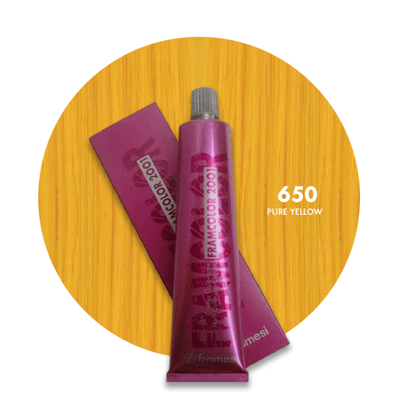 Framesi Framcolor 2001 Hair Color Cream 60ml - 650 Pure Yellow - Nazar Jan's Supermarket