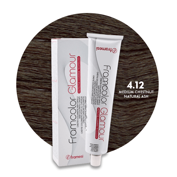 Framesi Framcolor Glamour Hair Color Cream 100ml - 4.12 Medium Chestnut Natural Ash - Nazar Jan's Supermarket