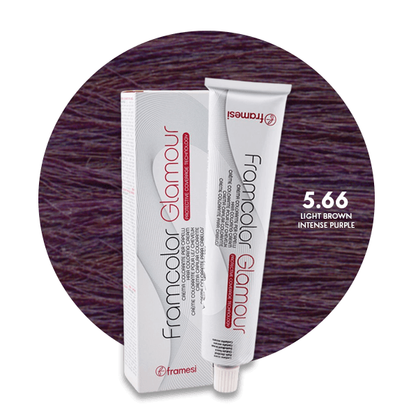 Framesi Framcolor Glamour Hair Color Cream 100ml - 5.66 Light Brown Intense Purple - Nazar Jan's Supermarket