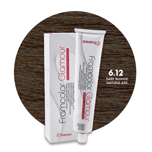 Framesi Framcolor Glamour Hair Color Cream 100ml - 6.12 Dark Blonde Natural Ash - Nazar Jan's Supermarket