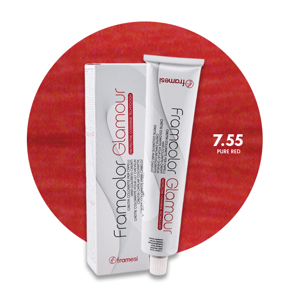 Framesi Framcolor Glamour Hair Color Cream 100ml - 7.55 Pure Red - Nazar Jan's Supermarket