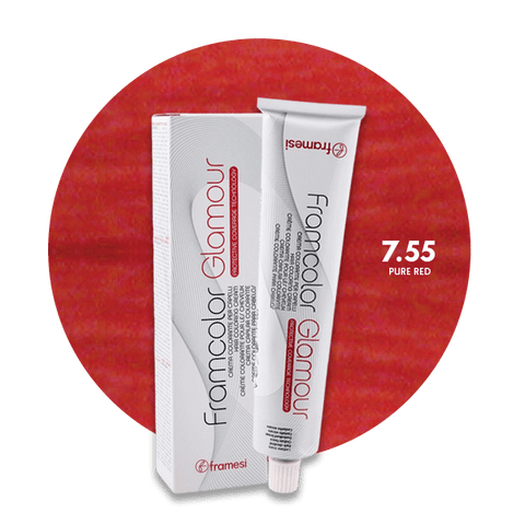 Framesi Framcolor Glamour Hair Color Cream 100ml - 7.55 Pure Red - Nazar Jan's Supermarket