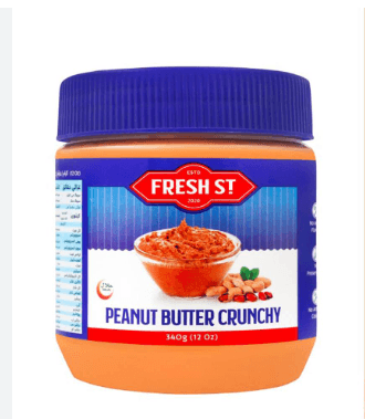 FRESH ST PEANUT BUTTER CRUNCHY 340G - Nazar Jan's Supermarket