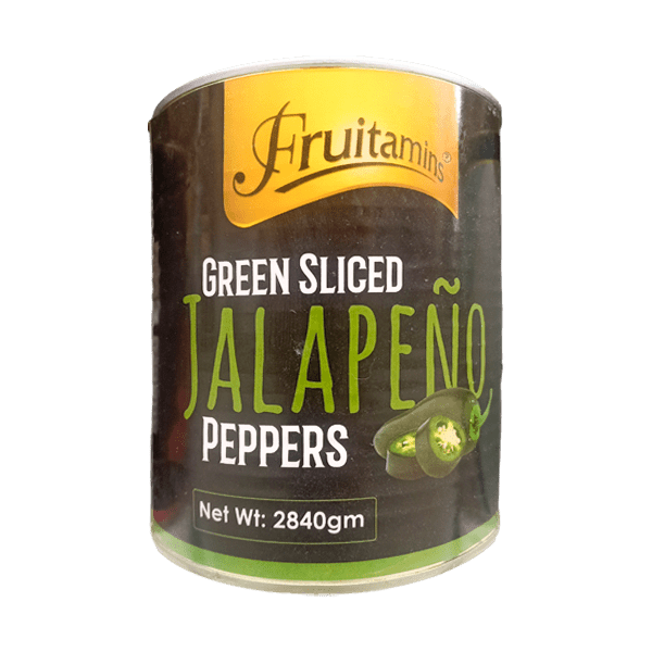 FRUITAMINS GREEN SLICED JALAPENO PEPPERS 2.84KG - Nazar Jan's Supermarket