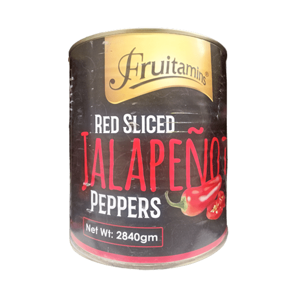 FRUITAMINS RED SLICED JALAPENO PEPPERS 2.84KG - Nazar Jan's Supermarket