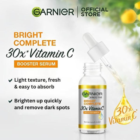 Garnier Bright Complete 30x Vitamin C Booster Serum 30ml - Nazar Jan's Supermarket