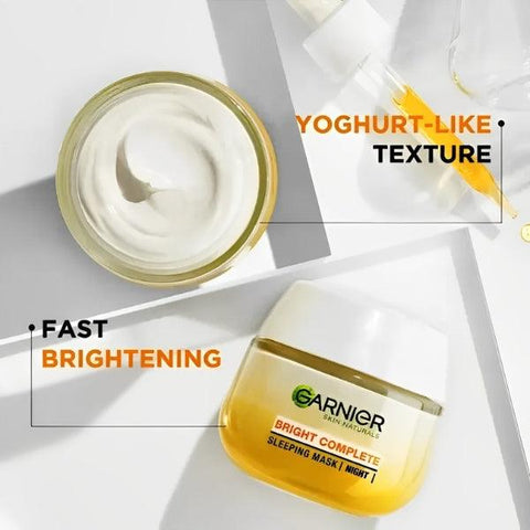 Garnier Bright Complete Vitamin C + Soy Yoghurt Sleeping Mask Night Cream 50ml - Nazar Jan's Supermarket