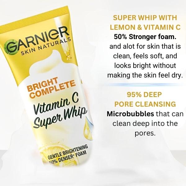 Garnier Bright Complete Vitamin C Whip Foam 100ml - Nazar Jan's Supermarket