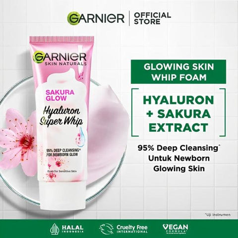 Garnier Sakura Glow Hyaluron Super Whip Foam 100ml - Nazar Jan's Supermarket