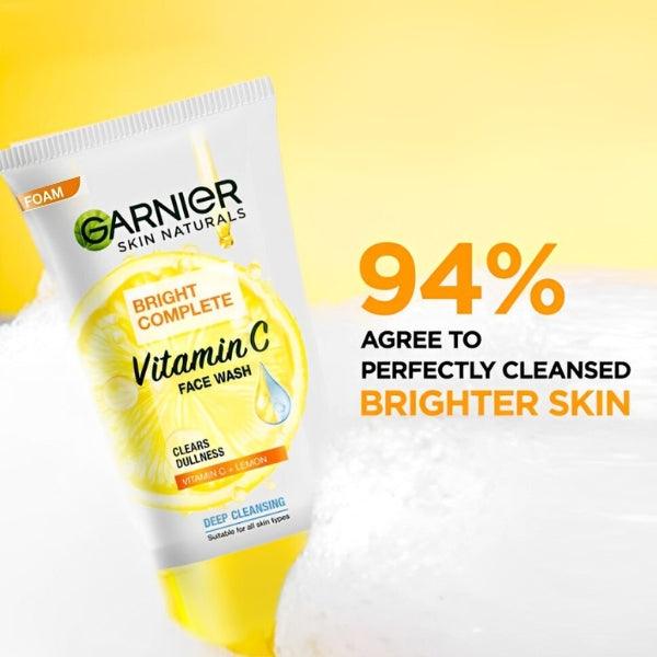 Garnier Skin Naturals Bright Complete Vitamin C Face Wash 100ml - Nazar Jan's Supermarket