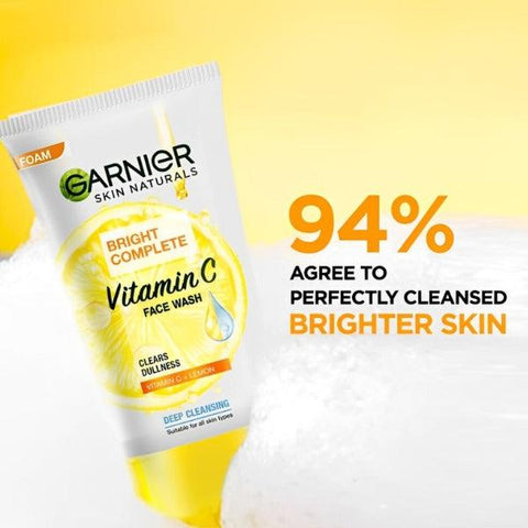 Garnier Skin Naturals Bright Complete Vitamin C Face Wash 100ml - Nazar Jan's Supermarket