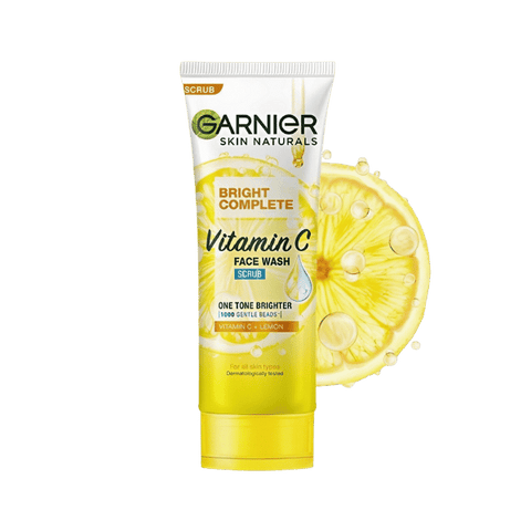 Garnier Skin Naturals Bright Complete Vitamin C Face Wash Scrub 100ml - Nazar Jan's Supermarket