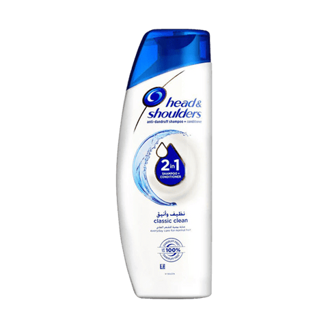 HEAD AND SHOULDERS 2 IN 1 SHAMPOO+CONDITIONER CLASSIC CLEAN 360ML - Nazar Jan's Supermarket