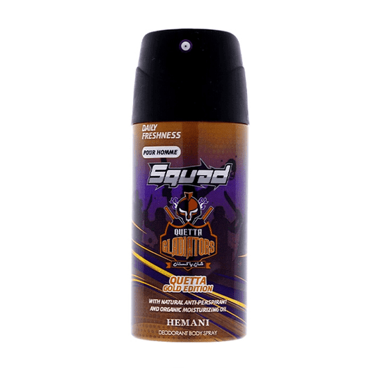 HEMANI SQUAD QUETTA GOLD DEODORANT BODY SPRAY 150ML - Nazar Jan's Supermarket