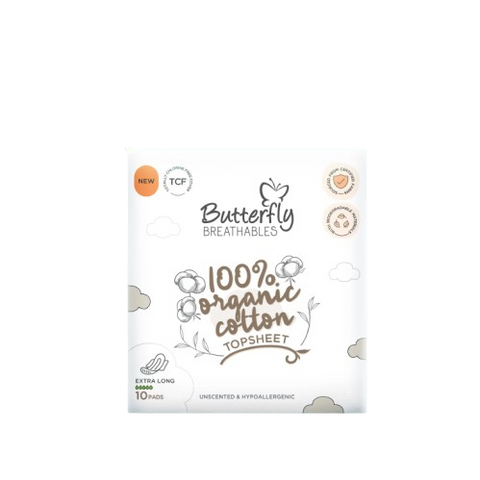 Butterfly Breathables Organic Cotton Extra Long Sanitary Pads – 10 Pads