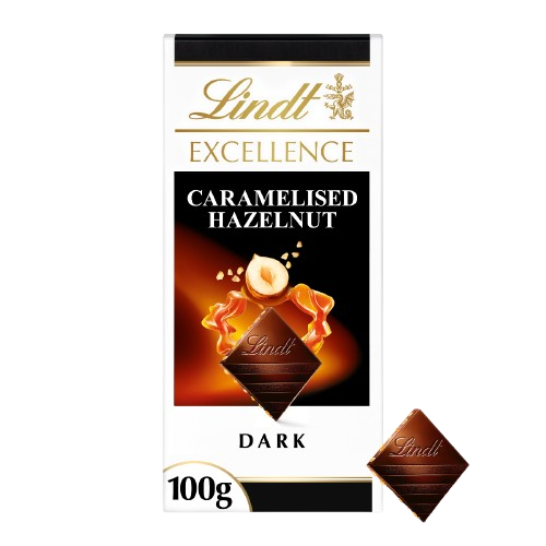 Lindt Excellence Caramelised Hazelnut Chocolate Bar – 100g