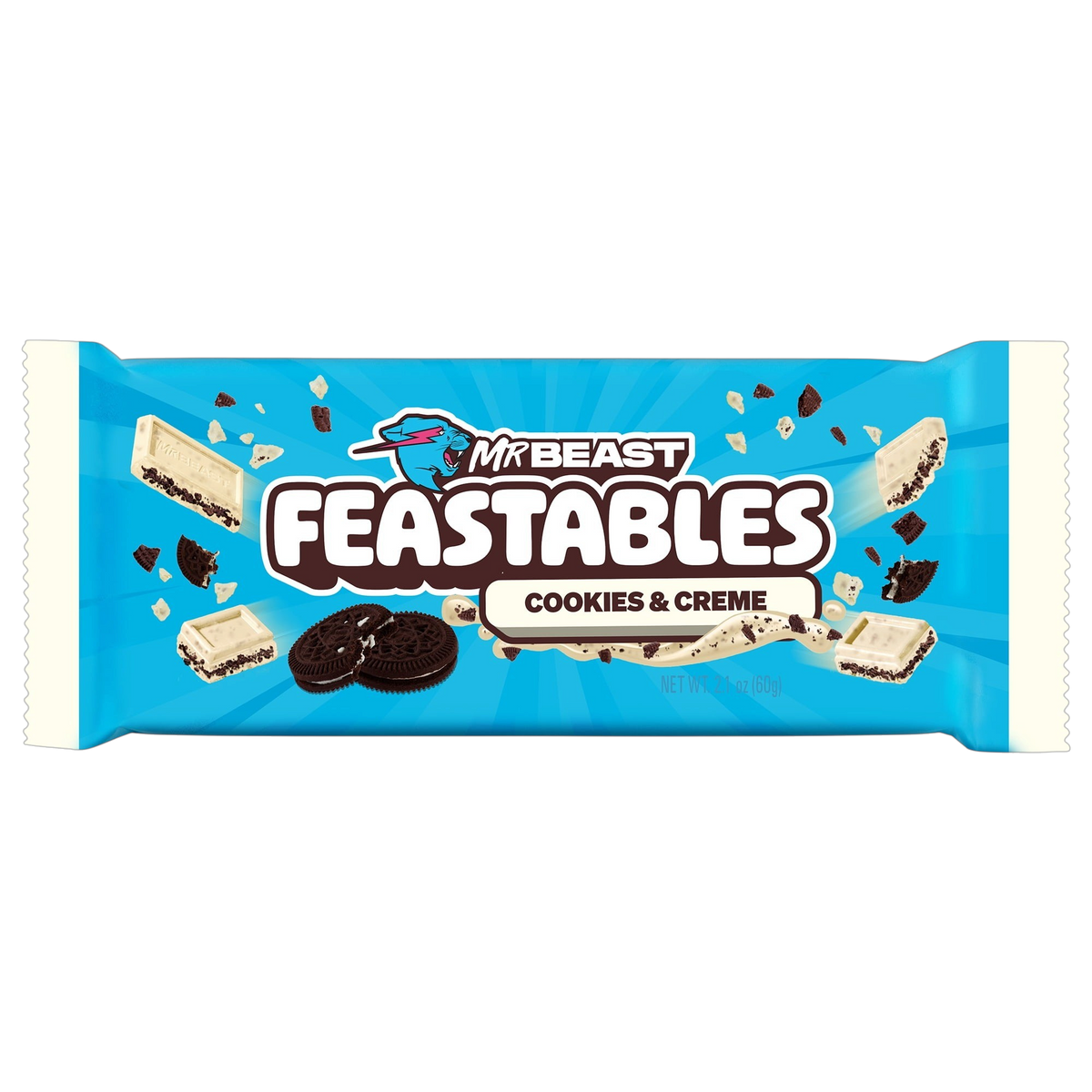 Feastables MrBeast Cookies & Creme White Chocolate Bar – 60g