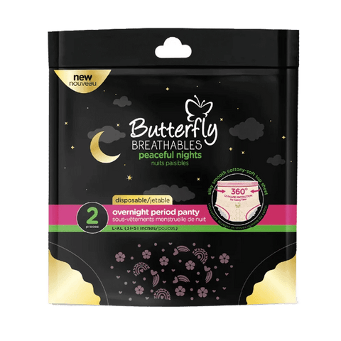 Butterfly Breathable Overnight Period Panty – L-XL (31-51), Pack of 2