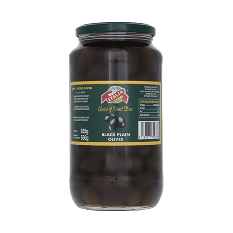 ITALIA BLACK PLAIN OLIVES 935GM - Nazar Jan's Supermarket