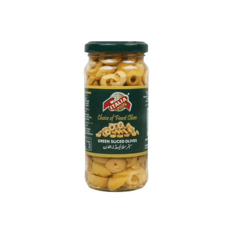 ITALIA GREEN SLICED OLIVES 235GM - Nazar Jan's Supermarket