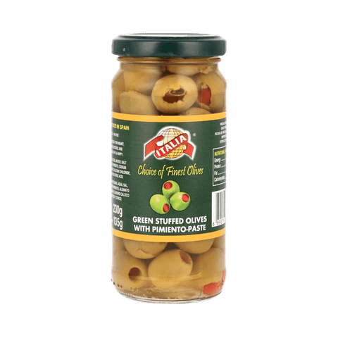 ITALIA GREEN STUFFED OLIVES 450G - Nazar Jan's Supermarket