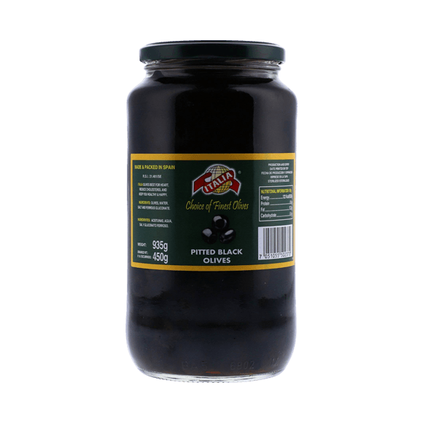 ITALIA PITTED BLACK OLIVES 935 - Nazar Jan's Supermarket