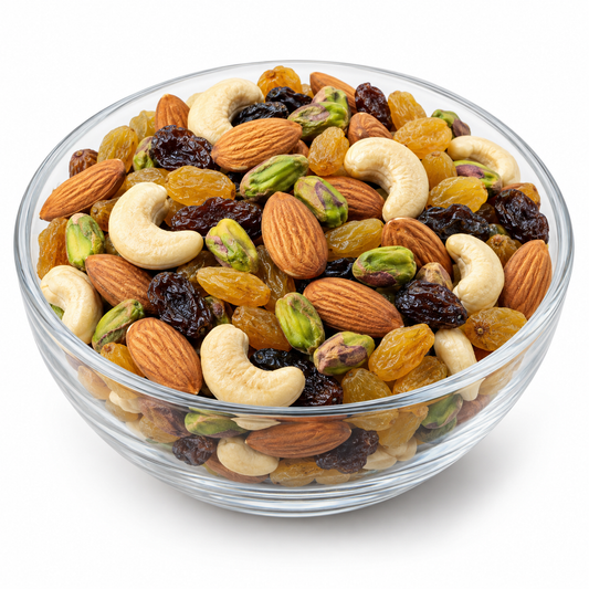 Special mixed dry fruits in a glass bowl
