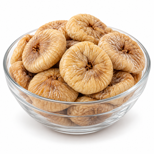 Special dried figs in a glass bowl