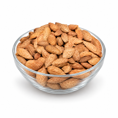 JAN`S ALMOND TALWAR RED in a clear glass bowl